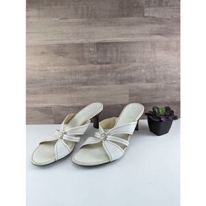 Cole Haan White Low Pump Open Toe Heel